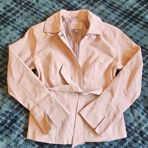 JW Leather Pink (pale Petal pink) Chic Jacket, size L - Picture 2 of 13